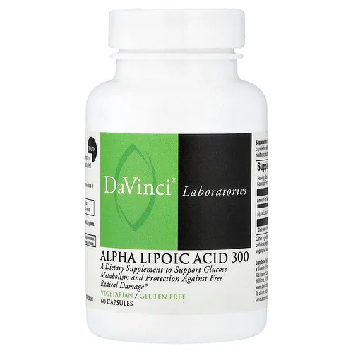 DaVinci Laboratories, Ácido alfa-lipoico 300, 60 cápsulas (300 mg por cápsula)