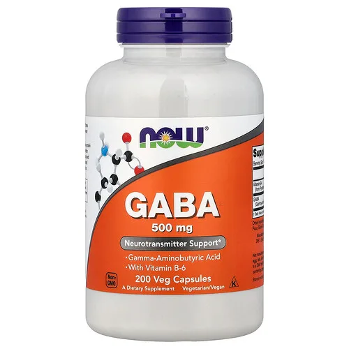NOW Foods, GABA con vitamina B6, 200 cápsulas vegetales