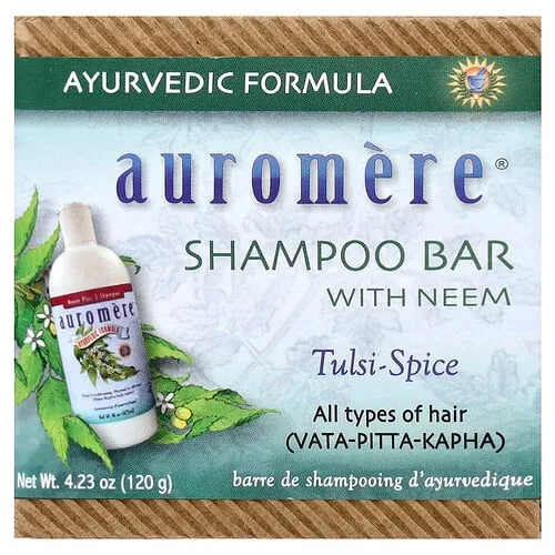 Auromere, Shampoo Bar with Neem, Tulsi-Spice, 4.23 oz (120 g)