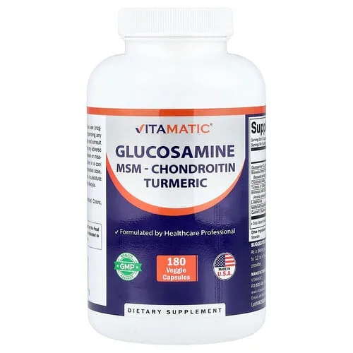 Vitamatic, Glucosamina, MSM, condroitina y cúrcuma, 180 cápsulas vegetales