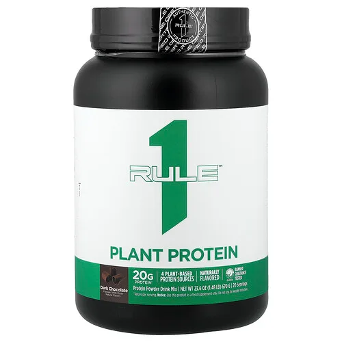 Rule One Proteins, Proteína vegetal, Chocolate negro, 670 g (1,48 lb)