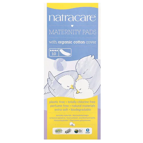 Natracare, Toallas femeninas absorbentes con recubrimiento de algodón orgánico, 10 toallas