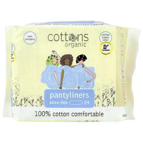 Cottons, 100% algodón, Cómodo, Protectores diarios, Ultrafino, 24 protectores