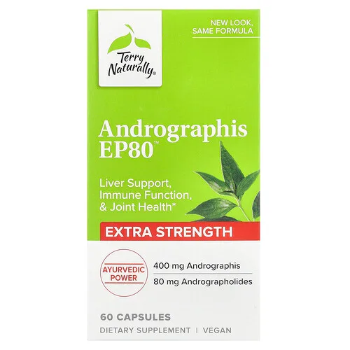 Terry Naturally, Andrographis EP80, 400 mg, 60 cápsulas