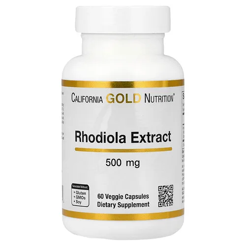 California Gold Nutrition, Extracto de rodiola, 500 mg, 60 cápsulas vegetales