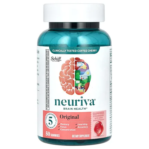 Schiff, Neuriva Brain Performance, Original, Fresa, 50 gomitas