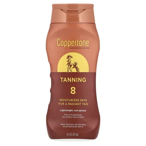 Coppertone, Bronceador, Loción con protector solar, FPS 8`` 237 ml (8 oz. Líq.)