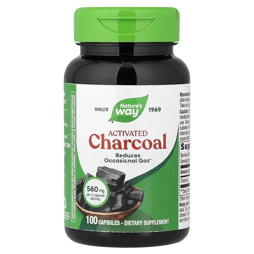 Nature's Way, Carbón vegetal activado, 100 cápsulas (280 mg por cápsula)
