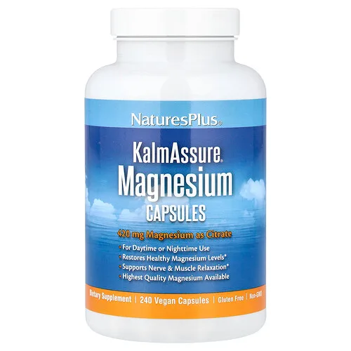 NaturesPlus, KalmAssure®, Magnesio, 240 cápsulas veganas (105 mg por cápsula)
