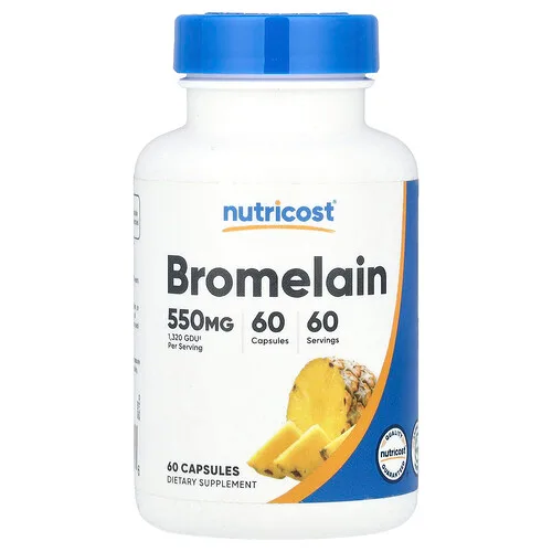 Nutricost, Bromelaína, 550 mg, 60 cápsulas