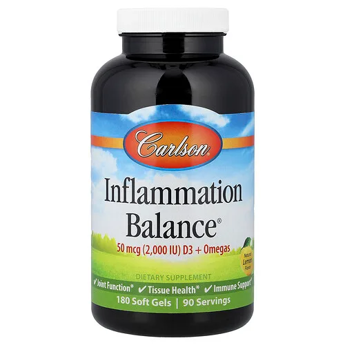 Carlson, Inflammation Balance, Limón natural, 180 cápsulas blandas