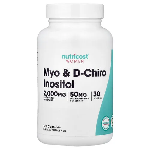 Nutricost, Mioinositol y D-quiroinositol para mujeres, 120 cápsulas