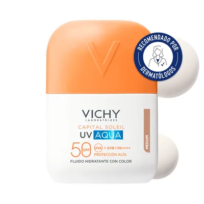 Capital Soleil UV Aqua Fluido Hidratante SPF50 tono medio 50 ml