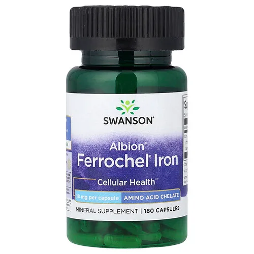 Swanson Vitamins, Albion®, Hierro Ferrochel®, 18 mg, 180 cápsulas