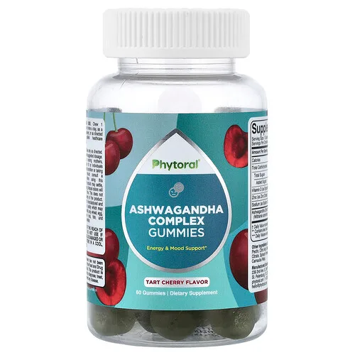 Phytoral, Gomitas con complejo de ashwagandha, Cereza ácida, 60 gomitas