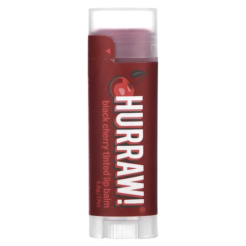 Hurraw! Balm, Bálsamo labial con color, Cereza negra, 4,8 g (0,17 oz)