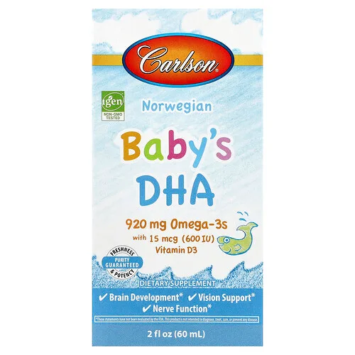 Carlson, Baby's DHA, 1,100 mg Omega-3s with Vitamin D3, 2 fl oz (60 ml)