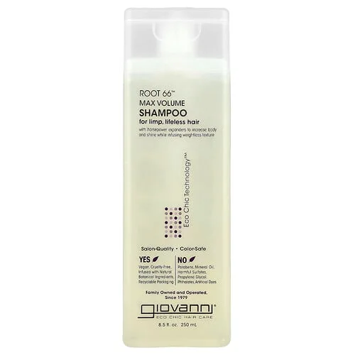 Giovanni, Root 66, Champú de volumen máximo, Para cabello débil y sin vitalidad, 250 ml (8,5 oz. líq.)