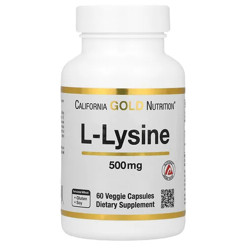 California Gold Nutrition, L-lisina, 500 mg, 60 cápsulas vegetales