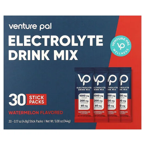 Venture Pal, Mezcla para preparar bebidas con electrolitos, Sandía, 30 sobrecitos, 4,8 g (0,17 oz) cada uno