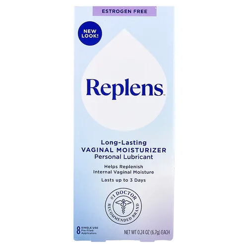 Replens, Personal Lubricant, Humectante vaginal de larga duración, 8 aplicadores precargados, 6,7 g (0,24 oz) cada uno