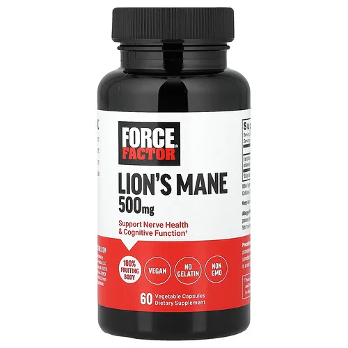 Force Factor, Melena de león, 500 mg, 60 cápsulas vegetales