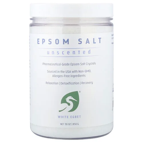 White Egret, Sal de Epsom, Sin fragancia, 850 g (30 oz)