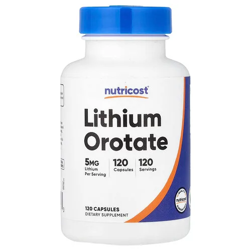 Nutricost, Orotato de litio, 5 mg, 120 cápsulas