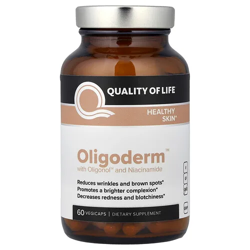 Quality of Life, Oligoderm™ con Oligonol™ y niacinamida, 60 cápsulas vegetales