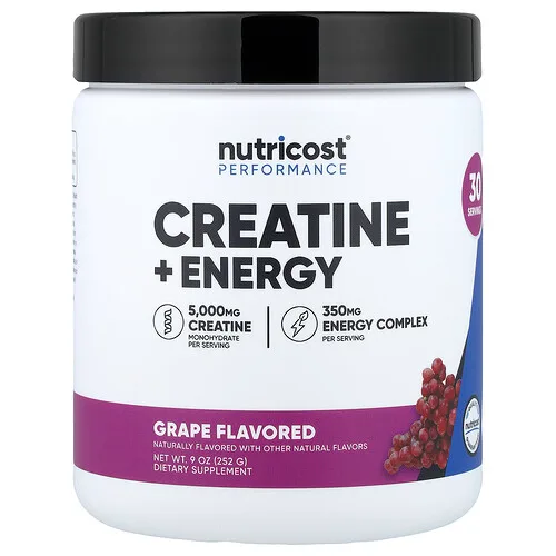 Nutricost, Rendimiento, Creatina y energía, Uva, 252 g (9 oz)