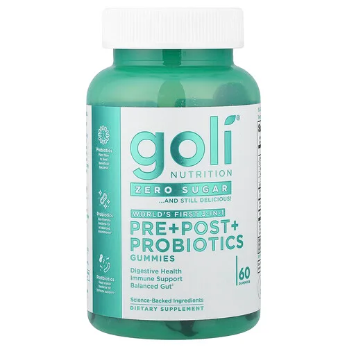 Goli Nutrition, Gomitas con prebióticos, posbióticos y probióticos, 60 gomitas