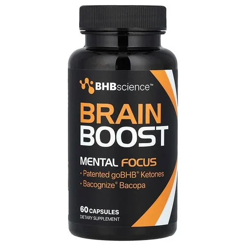 Real Ketones, Brain Boost, Concentración mental, 60 cápsulas