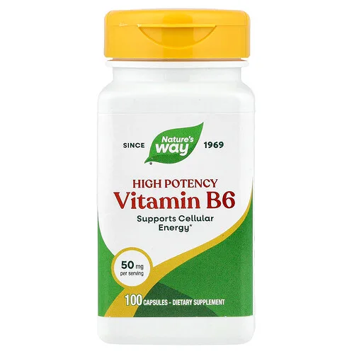 Nature's Way, Vitamina B6, 50 mg, 100 cápsulas