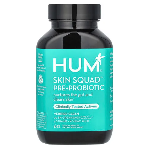 HUM Nutrition, Skin Squad Pre y probiótico, 60 cápsulas veganas