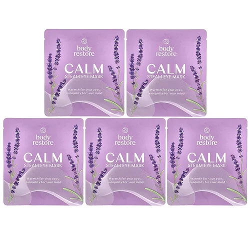 Body Restore, Antifaz de vapor, Lavanda, Paquete de 5