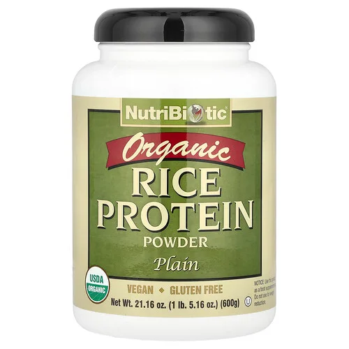 NutriBiotic, Proteína Orgánica de Arroz Crudo, Sin Sabor, 1 lb 5 oz (600 g)