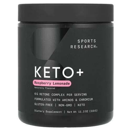 Sports Research, Keto+, Limonada de frambuesa, 318 g (11,2 oz)