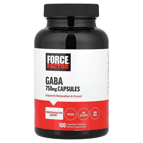 Force Factor, GABA, 750 mg, 100 cápsulas vegetales