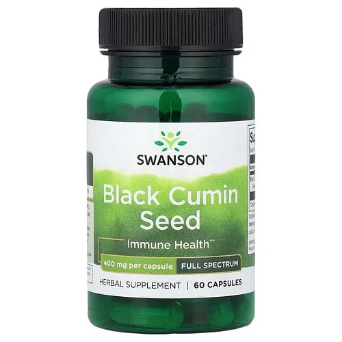 Swanson Vitamins, Semilla de comino negro, Espectro completo, 400 mg, 60 cápsulas