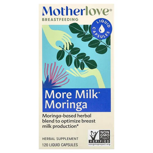 Motherlove, Lactancia, Moringa con más leche, 120 cápsulas con contenido líquido