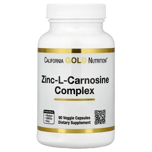 California Gold Nutrition, Complejo de L-carnosina de zinc, 90 cápsulas vegetales