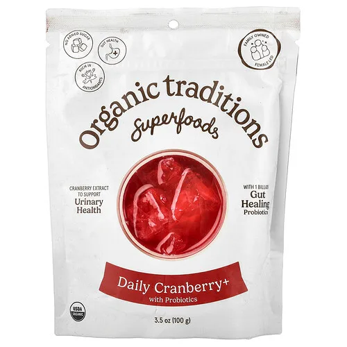 Organic Traditions, Superfoods, Arándano rojo y más con probióticos, 100 g (3,5 oz)