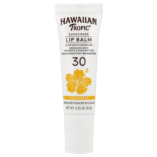 Hawaiian Tropic, Bálsamo labial con protección solar, FPS 30, Piña, 9,9 g (0,35 oz)