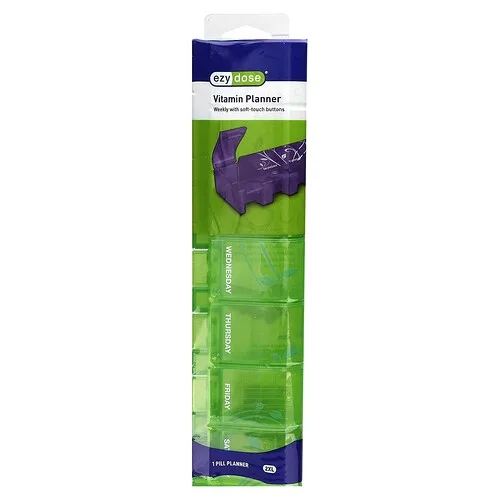 Ezy Dose, Planificador vitamínico semanal con botones suaves al tacto, 2XL, 1 unidad