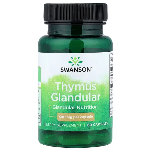 Swanson Vitamins, Timo glandular, 500 mg, 60 cápsulas