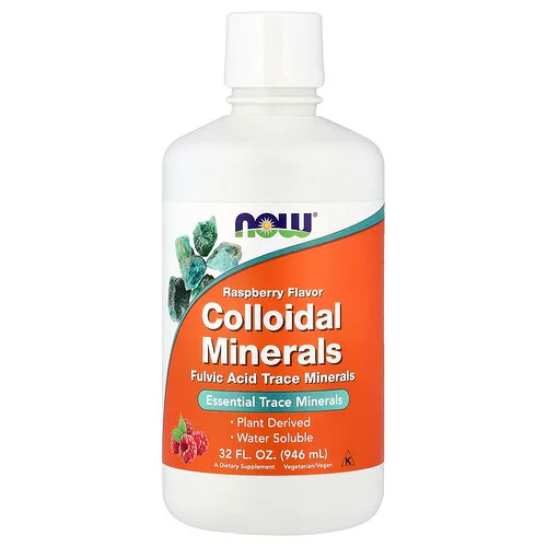 NOW Foods, Coloidal Minerals, Frambuesa, 946 ml (32 oz. líq.)