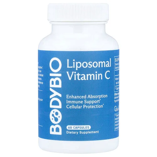BodyBio, Vitamina C liposomal, 60 cápsulas