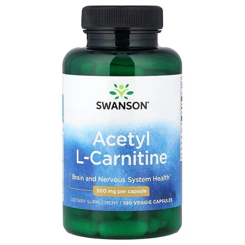Swanson Vitamins, Acetil L-carnitina, 500 mg, 100 cápsulas vegetales