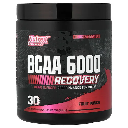 Nutrex Research, 6000 BCAA de recuperación, Ponche de frutas, 231 g (8,15 oz)
