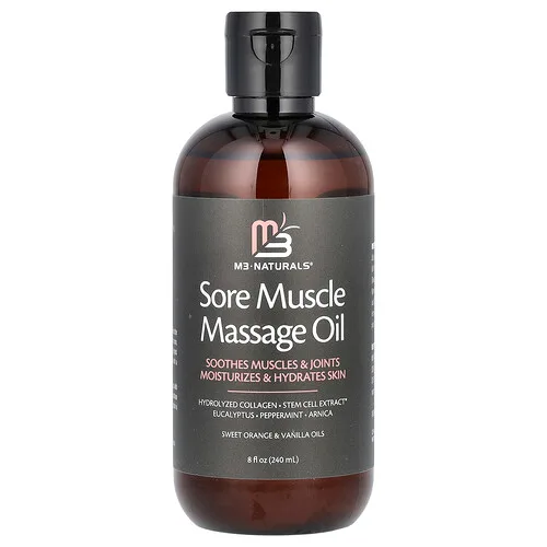 M3, Aceite de masaje para dolores musculares, Naranja dulce y vainilla, 240 ml (8 oz. líq.)